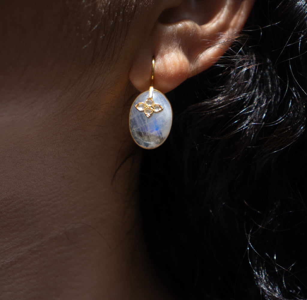 Mira Earrings in Moonstone